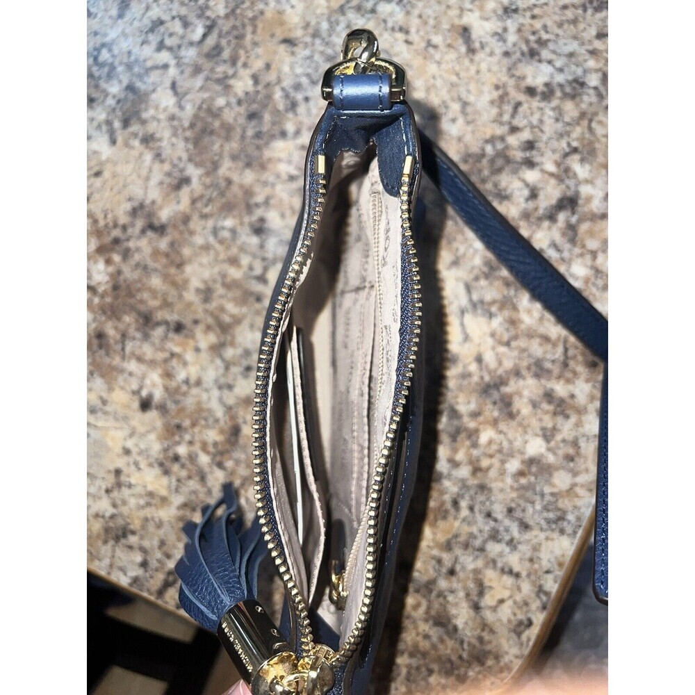 Michael Kors Jet Set Crossbody Bag Leather Navy Blue - Picture 6 of 8